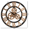 Baxton Studio Randolph Black and Distressed Brown Finished Wood Wall Clock 172-11305